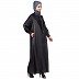 Premium Front open abaya with diamond beads- Grey